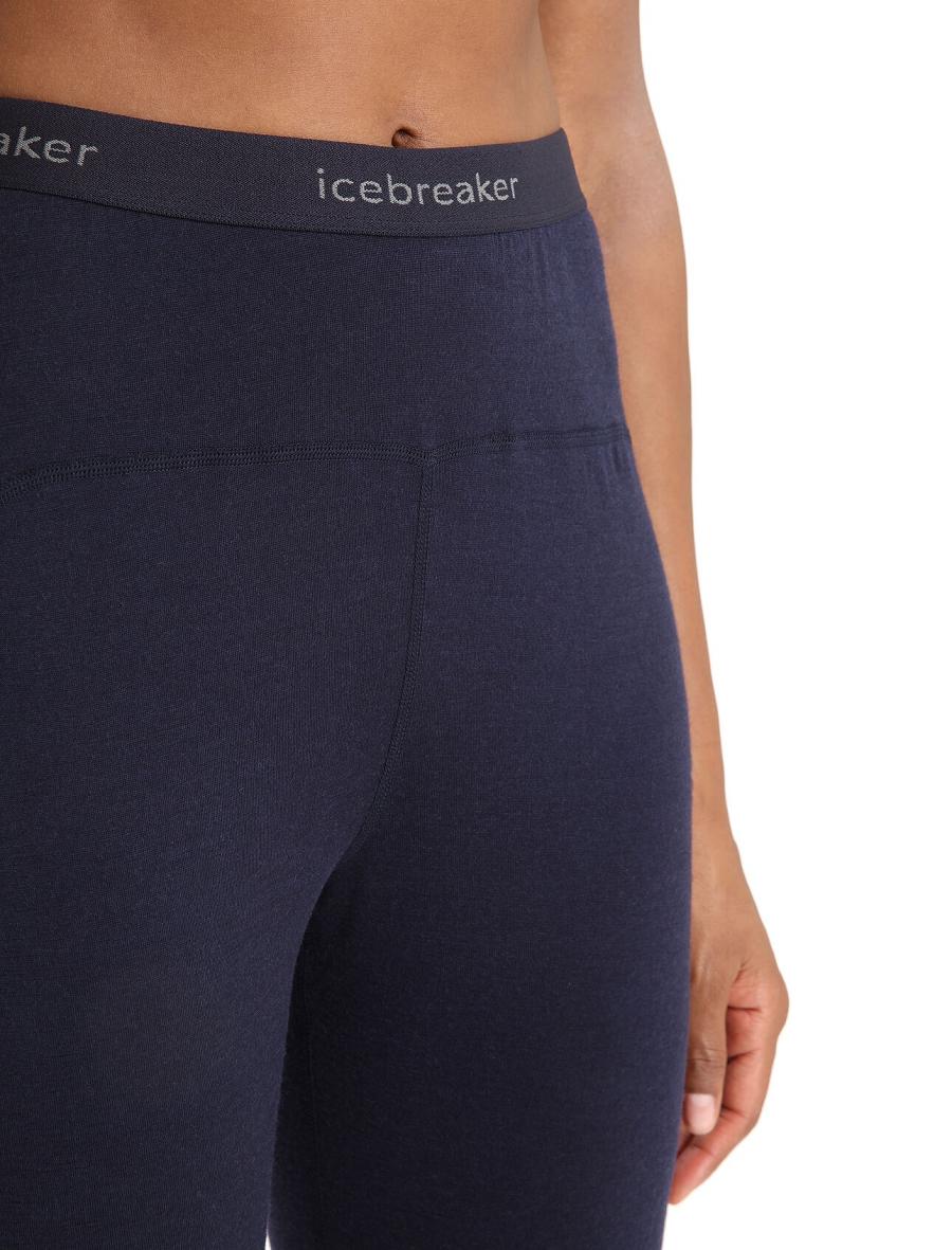 Base Layers Icebreaker Merino 200 Sonebula Thermal Leggings Damskie Granatowe Białe | PL 1092HAPK